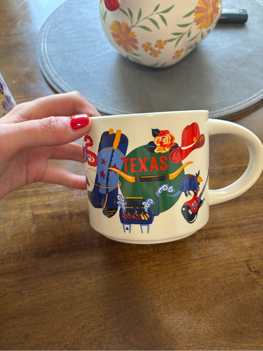 Starbucks Texas Graphic Mug in White, Red, Green, Blue